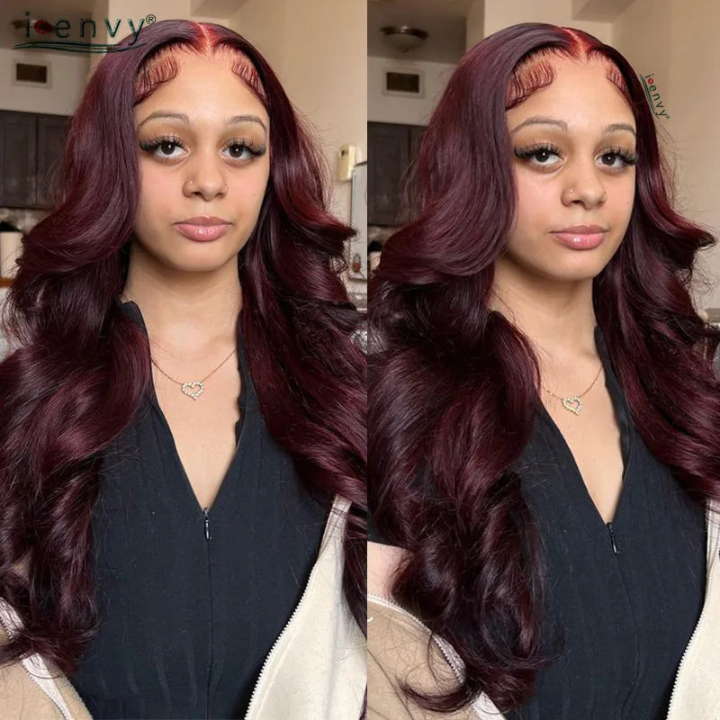 13X6 Ginger Blonde Lace Front Human Hair Wigs Red Burgundy 13x4 Body Wave Transparent HD Lace Frontal Wig Brown Lace Front Wig