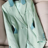 New Spring Autumn Green White Women Slim Blazer Long Sleeve Single Breasted Office Ladies Business Work Wear Formal Jacket Coat