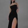 AltGoth Fairycore Sexy Midi Dress Women Streetwear Mall Gothic Backless Lace-up Halter High Waist Bodycon Dress Partywear Female