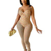 Znaiml Luxury Birthday Night Club Party One Piece Rompers and Jumpsuits for Women Sexy Mesh Sheer Colourful Diamonds Overalls