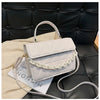 Solid Plaid Crossbody Bags For Women, Chain Decor Fashion Shoulder Bag Ladies Handbag For Daily Used