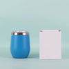 50pcs Custom 12oz double wall stainless steel wine tumbler insulated vacuum egg shape wine tumbler with sliding lids