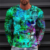 2023 New Autumn Man's Optical Illusion Round Neck Long Sleeve T-shirt 3D printing Fashion Top pullover T Shirts Man's Clothing