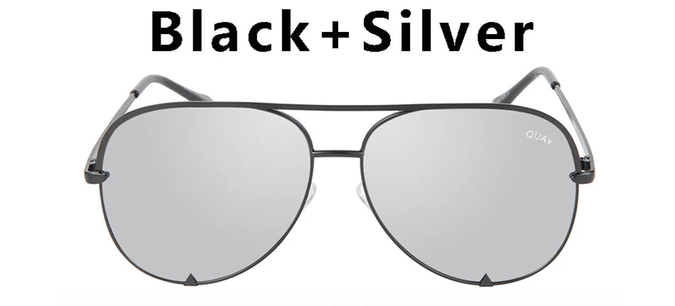 Quay Sunglasses Women Brand Designer Mirror Pilot HIGH KEY Sunglasses UV400 Women's Eyewear Ladies Shades Female