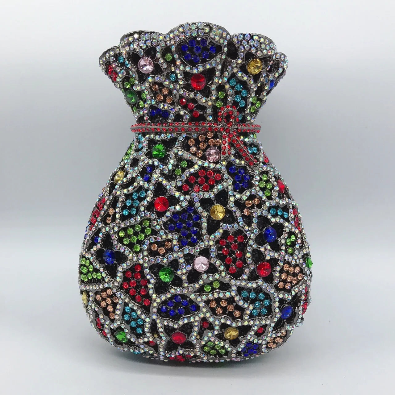 Newest Flower Vase Rhinestone Evening Bags Women Crystal Handbags Metal Chain Elegant Party Bags Luxury Designer Clutch Purse