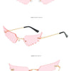 2024 new rimless glasses personalised wings runway fashion women's sunglasses