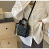 Quilted Pattern Solid Color Pu Handbag With Pendant Decoration, Versatile Noble Women's Crossbody Bag, Fashionable Handbag