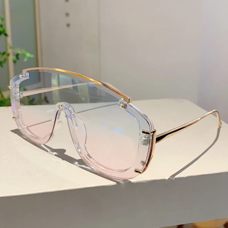 KAMMPT Y2k Stylish Women Sunglasses Fashion Gradient Outdoor Sports Shades Trendy Luxury Brand Design Futuristic Men Sun Glasses