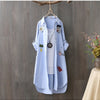Women Cotton Embroidery Loose Long White Shirts 2025 Spring Autumn New Casual Office Lady Blouse Female Top Loose shirt
