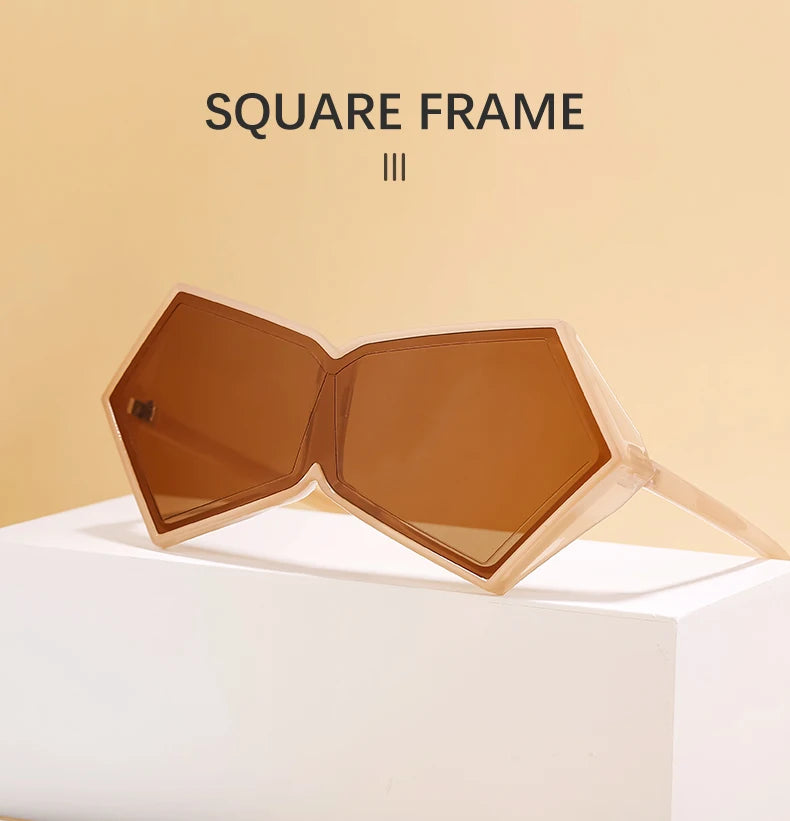 Oversized Square Punk One-piece Sunglasses Women 2024 Luxury Brand Big Frame Shield Sun Glasses For Ladies Wrap Eyewear Goggle