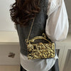 Leopard handle Luxury Gold Silver Party Evening Bag For Women Chain Clutch Handbags And Purses Mini Crossbody Shoulder Phone Bag
