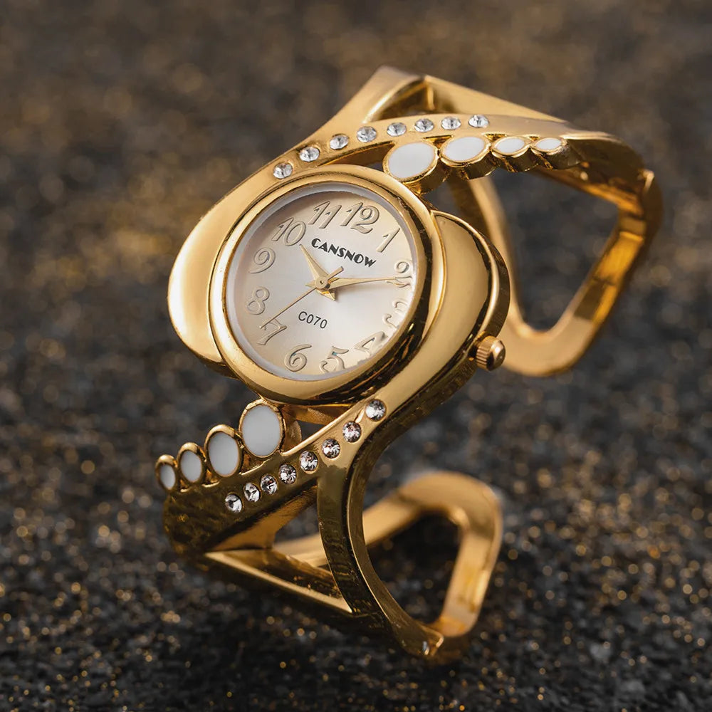 New Design Women Bangle Wristwatch Quartz Crystal Luxury Relojes Rhinestone Fashion Female Watches Hot Sale Eleagnt Mujer Watch