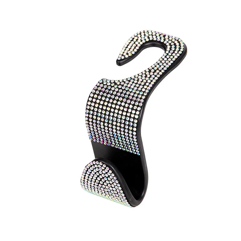 Multifunction Portable Rhinestone Car Seat Back Hook Headrest Storage Holder Hanging Bag Organizer Auto Interior Accessories