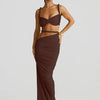 Nibber Sexy Women 2 Piece Set Bandage Ruched Square Collar Bra+Skinny Long Skirts 2025 Summer Vacation Beach Party Trend Suits