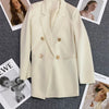 Spring Autumn High Quality Long Sleeve Female Blazer Double Button Jacket Ladies Business Work Wear Formal Coat Women Outerwea