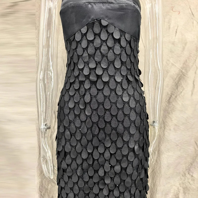 Sexy Stain Long Dress Women Patchwork Solid Tube Top Sleeveless Party Dresses 2025 Summer Lady Slim Vacation Backless Robes