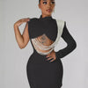 CM.YAYA Women Full Sleeve Elegant O-neck Mini Dress 2024 Summer Pearl String Sexy Street Night Club Party Vestidos Dresses