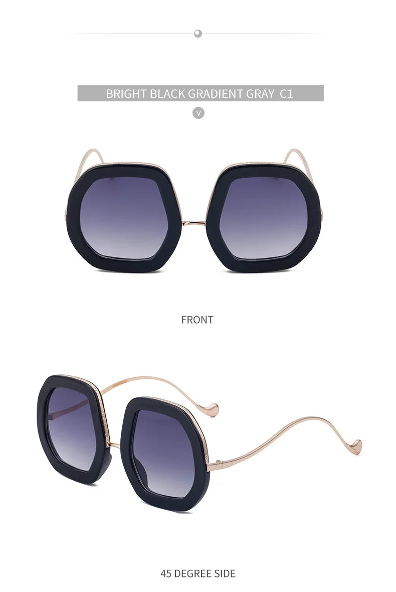 Oversized Luxury Diamond Shiny Sunglasses Women Irregular Round Crystal Sun Glasses Men UV400 Shades Eyewear Polygonal Sunglass