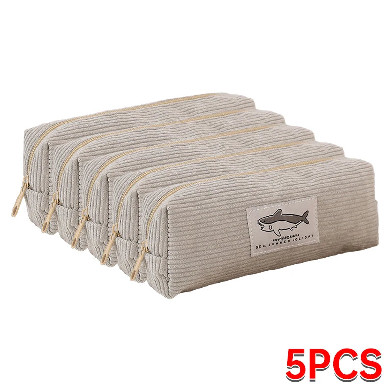 Cute Shark Pencil Case Embroidery Pen Bag Back to School Supplies Stationery Items for Girls Kids Desk Cute Accessories Gift