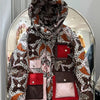 2023 European Station Winter New Down Jacket Women's Warm Fashion Short Color Patchwork Graffiti thick White Duck Down Coa