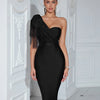 formal Women's Bandage  prom  Dress  guest Black Bow Elegant Wedding Party Evening Midi Club  cocktail Dresses Bodycon luxury