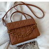 Solid Plaid Crossbody Bags For Women, Chain Decor Fashion Shoulder Bag Ladies Handbag For Daily Used