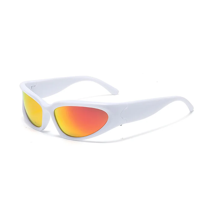 Designer y2k UV400 Mirrored Sunglasses Women White Sun Glasses Men Hispter Sport Driving Cycling Ladies Shades 2023 gafas de sol