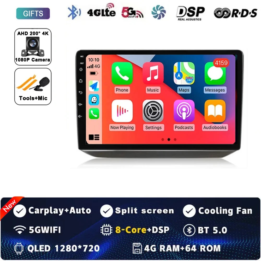 Android 14 Car Radio For Skoda Fabia 2 2007-2014 Multimedia Navigation GPS 4G WIFI Carplay Android Auto Player Carplay QLED 360