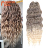 FASHION IDOL 24 Inch Synthetic Hair Water Wave Braiding Hair Extensions Ombre Rainbow color Deep Wave Curl Twist Crochet Hair