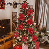 Silver Glitter Christmas Flowers Silver Xmas Tree Artifical Flower Ornaments Merry Christmas Decoration For Home Party New Year