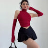 2025 New Spicy Girls Y2k Tops Oversleeve Sexy Turtleneck Tank Top for Women's Slim Fit Short tshirt Skinny Streetwear Crop Top
