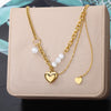 Double Layer Hollow Clavicle Chain Stainless Steel Necklace For Women Punk Hip-Hop Streetwear Jewelry Dropshipping
