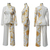 2024 Women Formal Jacket & Trousers Office Lady Outfits Autumn Women Two Pieces Set Print Blazer Coat & Pants Suit Sets Female