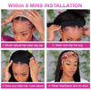 Kinky Curly Headband Wigs Brazilian Remy Human Hair 180% Density 20 Inch Wear to Go Glueless Water Wave Headband Wig For Women