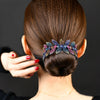 Fashion Crystal Rhinestone Hairpin Bun Hair Claw Clips Ponytail Buckle Flower Hair Clip Wedding Barrettes Valentine's Day Gift
