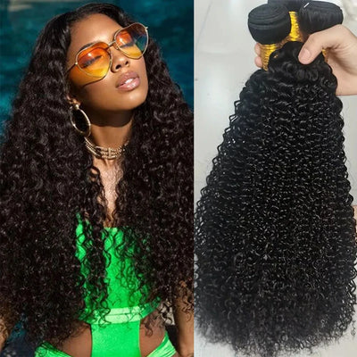 30 Inch Kinky Curly Human Hair Bundles 100% Human Hair Extensions Brazilian Water Wave Bundles Raw Hair Weave Tissage Hair