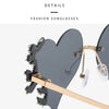 Rimless Sunglasses Women Luxury Brand Rhinestone Sun Glasses Ladies Cute Heart Shape Punk Party Eyewear очки від сонця женские