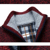 Men's Fleece Thicker Sweater Half Zipper Turtleneck Warm Pullover High Quality Male Slim Knitted Wool Sweaters For Spring