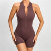 2025 Pad Deep V Women Tracksuit Yoga Set One Piece Jumpsuit Workout Scrunch Legging Sport Gym Active Suit Exercise Wear XP301