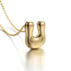 Greatera Gold Color Chunky Balloon Bubble Initial Letter Pendant Choker Necklaces for Women Custom Personalized Jewelry