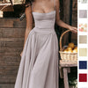 2024 Summer Sexy Spaghetti Strap Long Dresses Slim French Vintage Elegantes Style Suspender Party Dress Vestidos Robes Longues