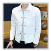 Men Jacket Fashion loose lapel-up Spring Autumn retro men Coat Casual Cargo jacket Solid Color Loose male Outerwear