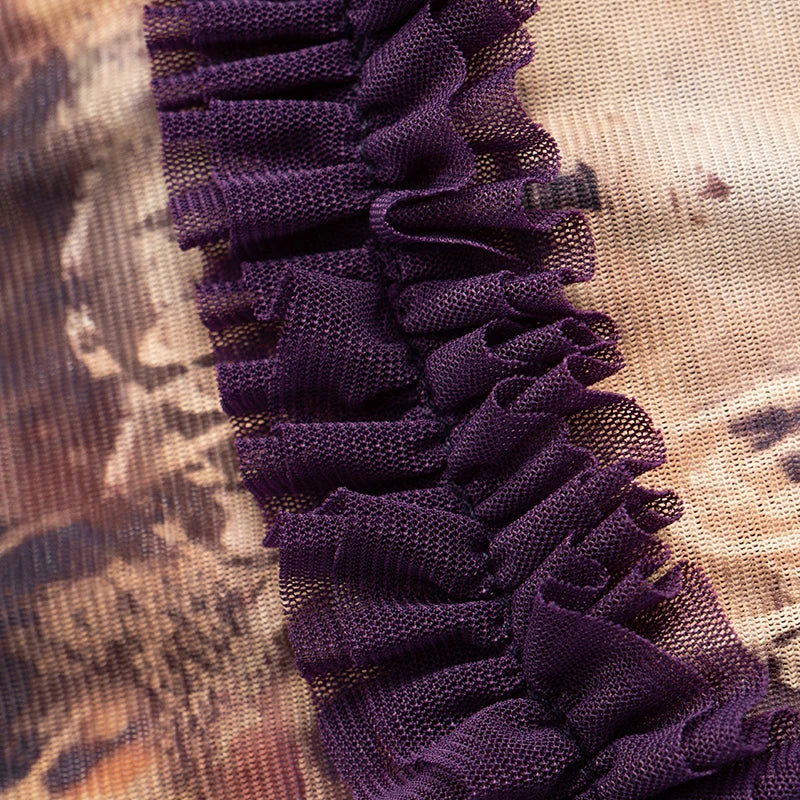 CUTENOVA Women Noble Furry Halter Sleeveless Hollow Dress Camisole Shrunk Split Wave Cut Dress Luxury Prom Occasion Evening Gown