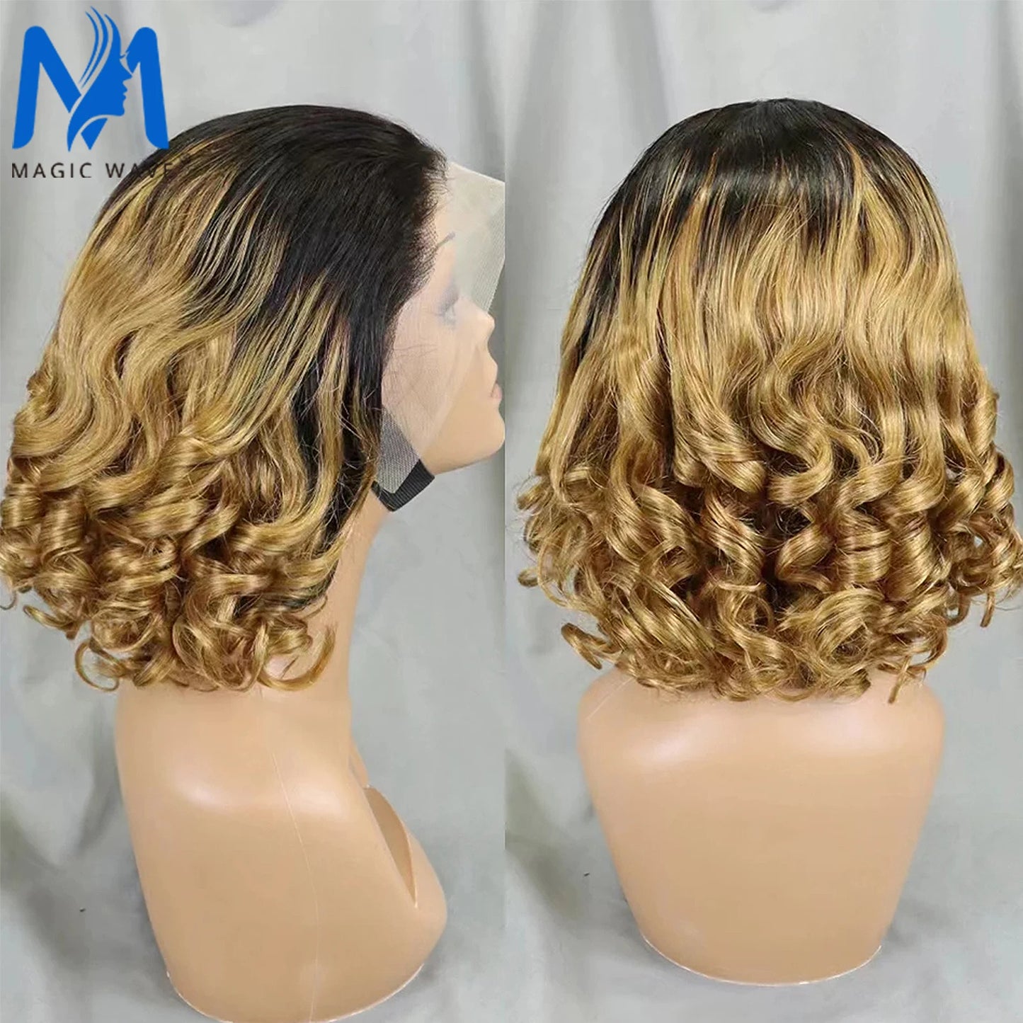 Loose Wave Human Hair Wigs for Black Women 1BT4 Color 13x4 HD Lace Frontal 200% Density Brazilian Fumi Human Hair Wigs