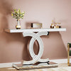 Tribesigns Gold Entryway Table, Modern 39-Inch Console Faux Marble Narrow Wood Sofa with Geometric Metal Legs
