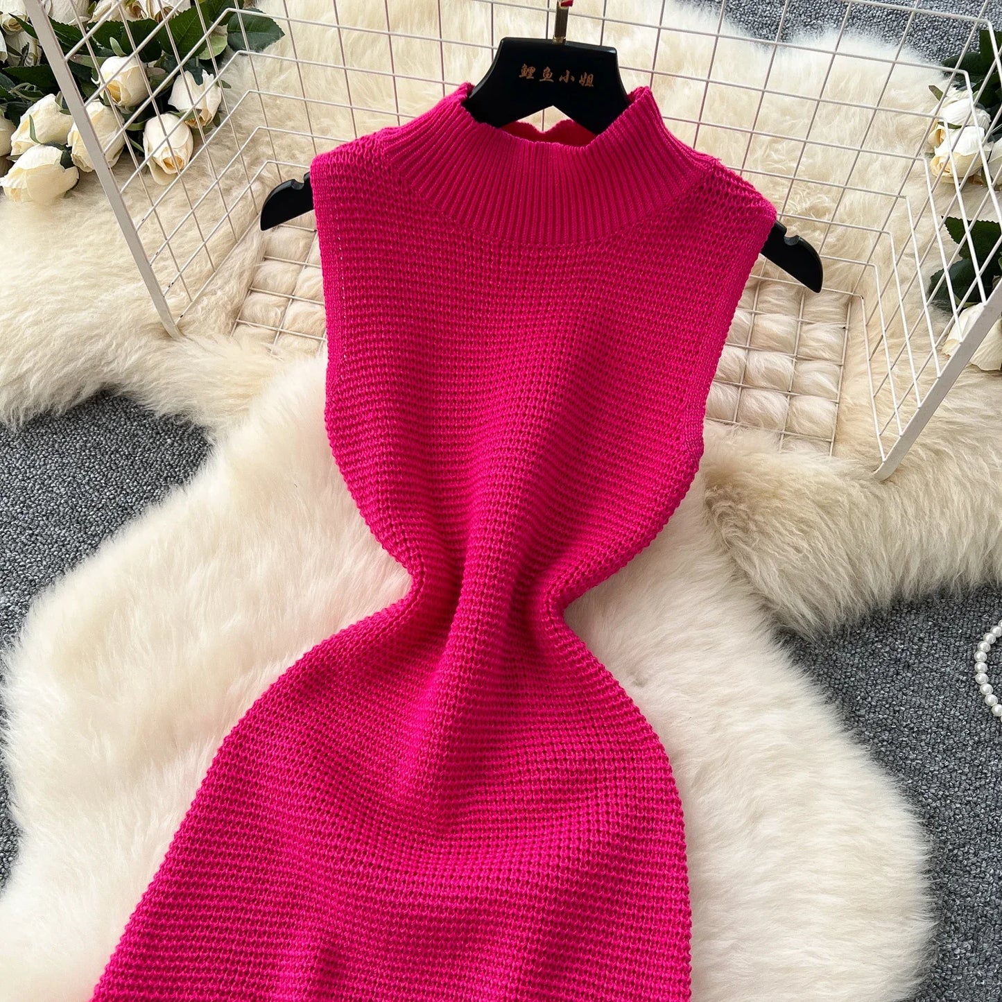 Chic Elastic Knit tassel O Neck Women Elegant Korean Fashion Vestidos Summer A-line Wrap mini dress