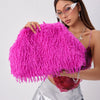 Dopamine Style Clip Bag, Y2K Fuzz Clutch Bag for Women, Porm Dresses for Women, Wedding Items, Party Bag, Large Capacity Women Purse