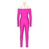 Leosoxs Women Hollow Out Sexy Party Clubwear Long Sleeve Jumpsuits 2024 Winter Autumn Slash Neck Crop One Piece Suit Rompers