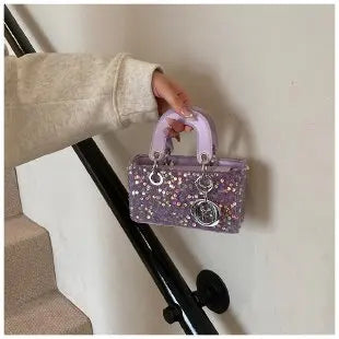 Sparkly Glitter Mini Evening Bag for Women, Designer Crossbody Shoulder Purse, Luxury Party Wedding Clutch, Unique Boutique Gift