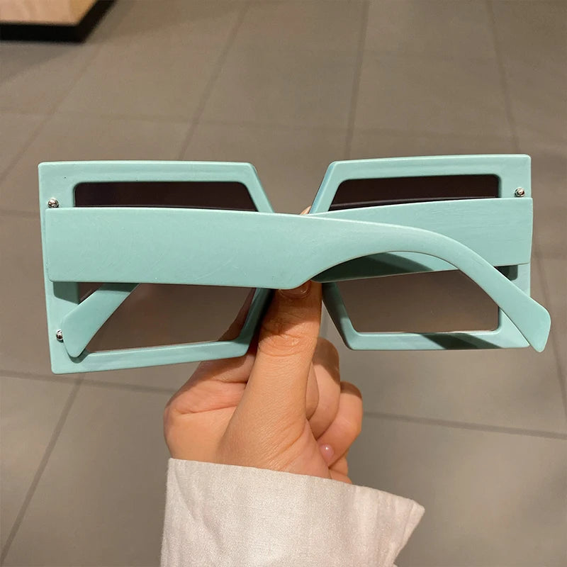 KAMMPT Square Oversized One-pieces Sunglasses Men Women Trendy Gradient Goggle Eyewear Fashion Luxury Brand Design Sun Glasses